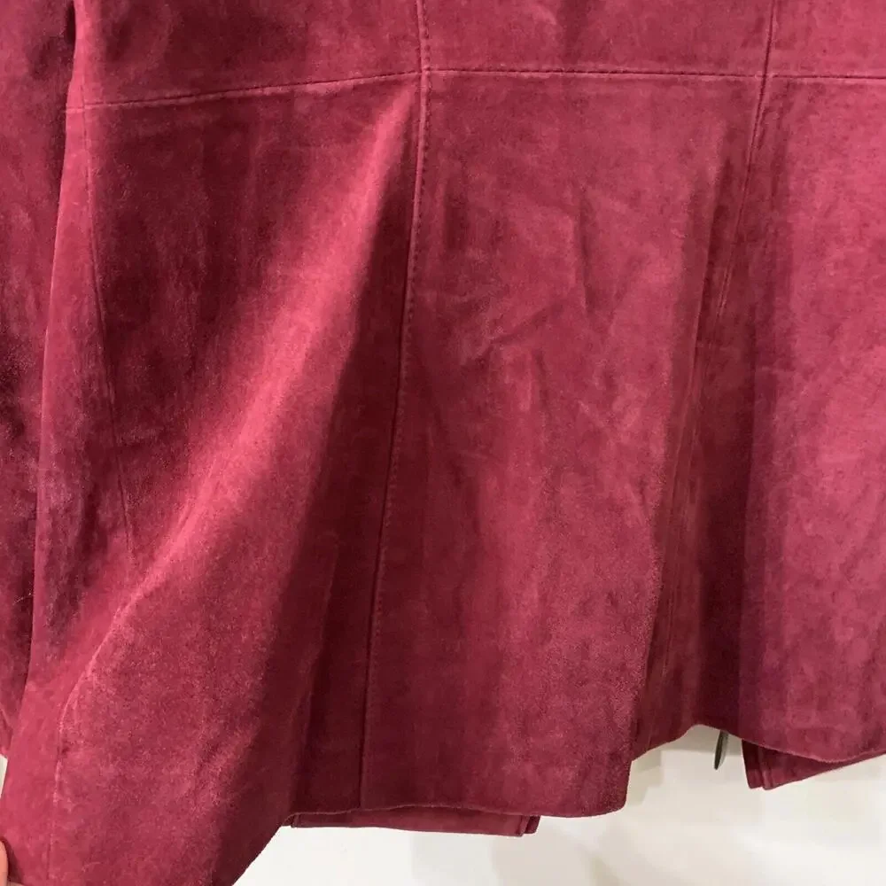 Dennis Basso Womens Sz S Red Suede Genuine Leather Jacket Classy Western Luxury‌ - Picture 10 of 10